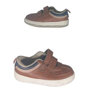 Carters Toddler Boys Brown Leather Hook and Loop‎ Sneakers Size 7
